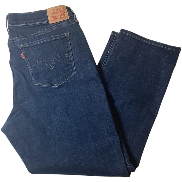 Levi's Deep Indigo Straight Leg Jeans Plus Size 16 - Picture 8 of 11